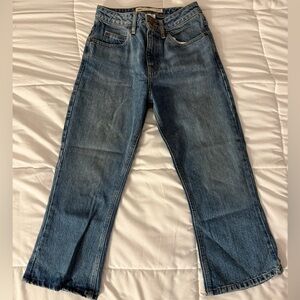 ASOS Ankle Crop Kick Flare Blue Jeans